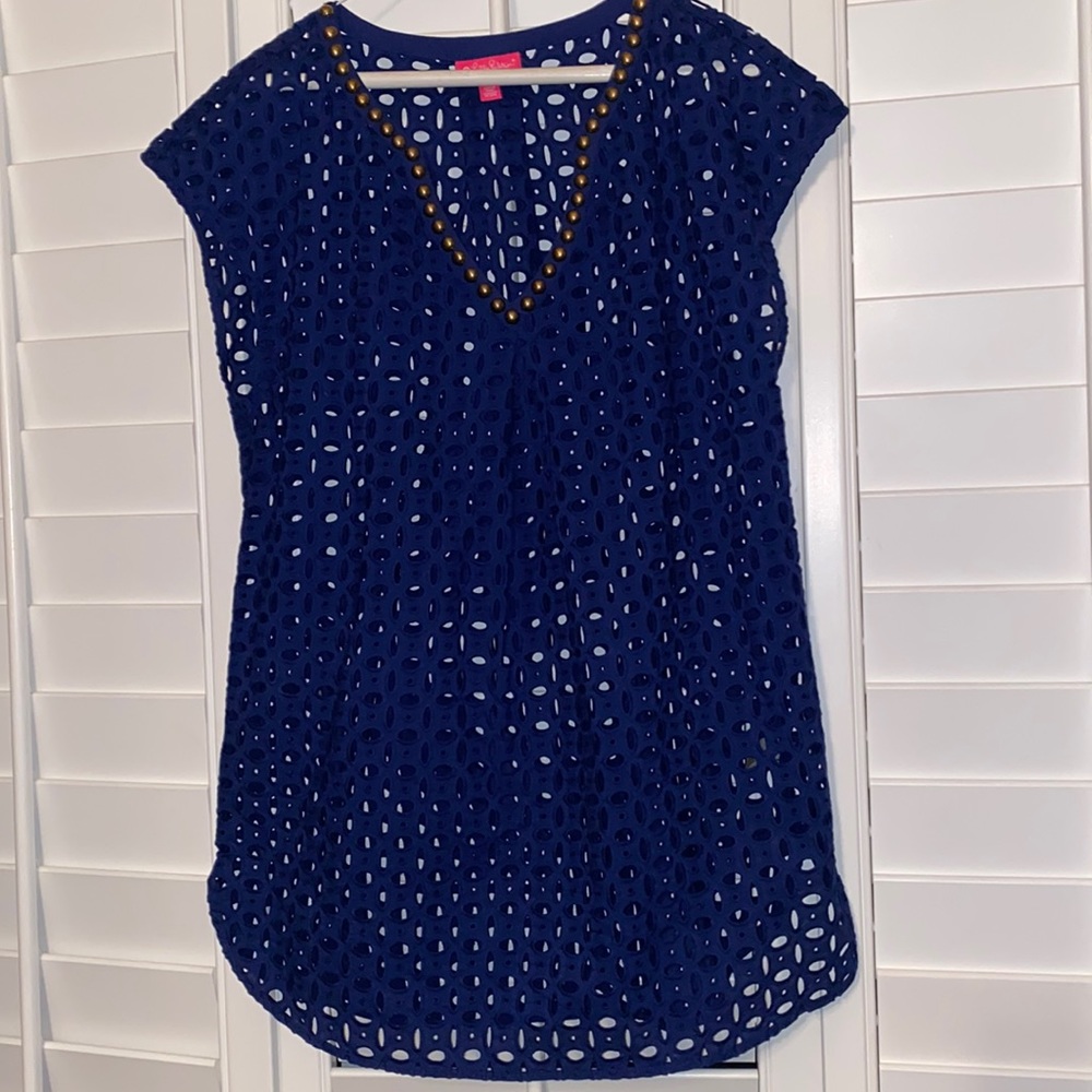 Lily Pulitzer eyelet coverup